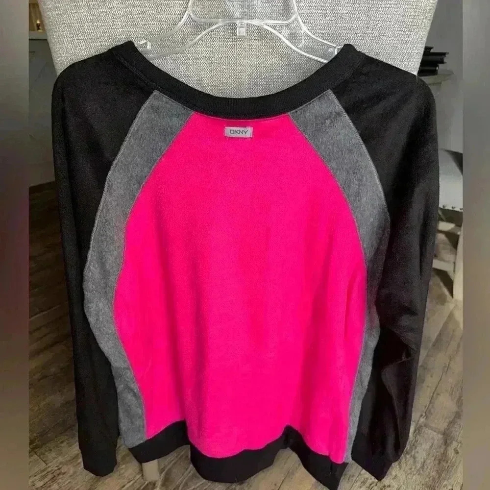 DKNY Women’s Logo Knit Sleep Lounge Top In Pink Size XL - Picture 3 of 7